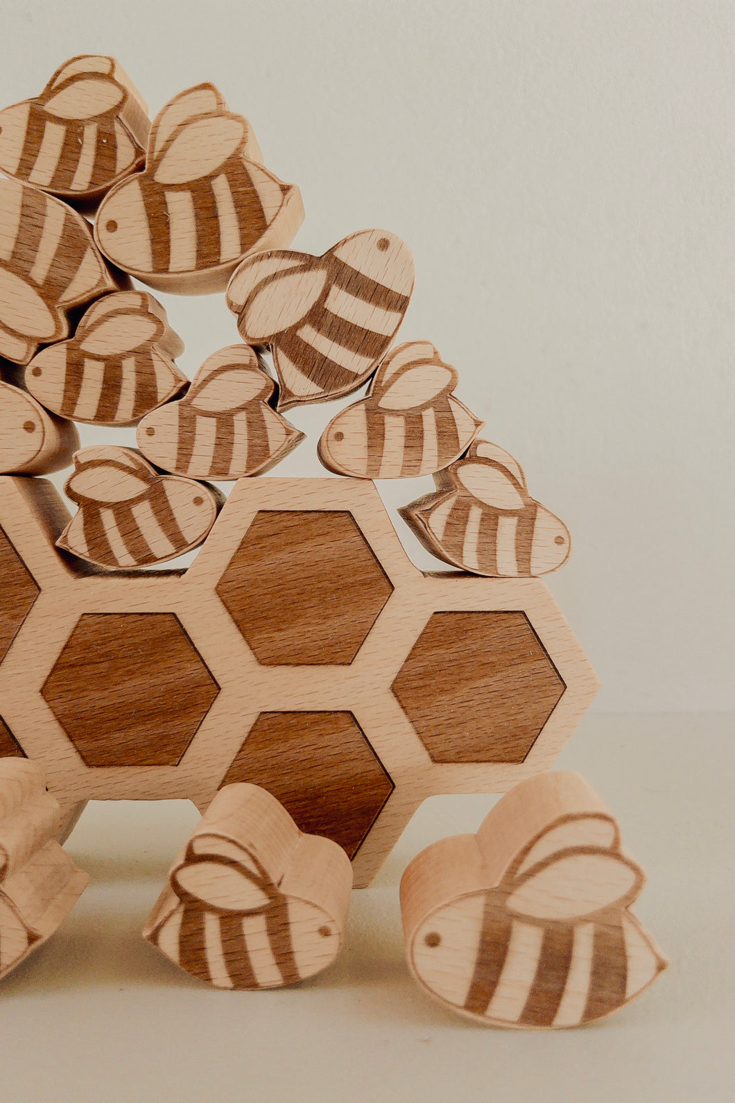 Bee hive balance and stacking toy