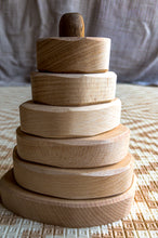 Organic shaped beechwood stacker